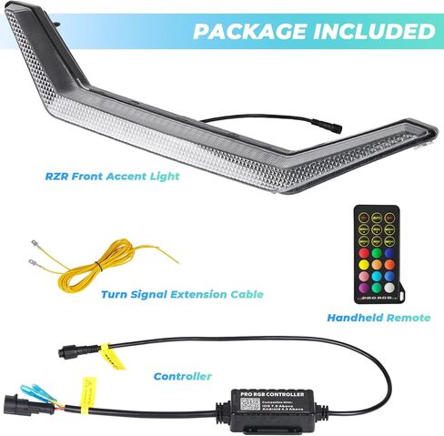 omotor RGB ضوء إشارة الانعطاف المتدفق، ضوء أمامي LED، ضوء فانغ مركزي متوافق مع 2020-2023 Polaris RZR PRO XP / 4 PRO R Turbo R RZR PRO XP Light in Kuwait