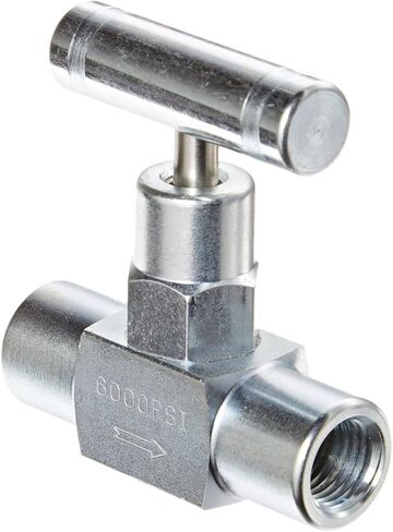 صمام إبرة مستقيم من الفولاذ الكربوني NV-CS-1/4-GS-180-MXF مع مقعد خدمة غاز، مقاس 1/4 بوصة ذكر NPT × 1/4 بوصة أنثى حجم اتصال NPT، ضغط 6000 رطل لكل بوصة مربعة in Saudi Arabia