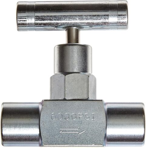 صمام إبرة مستقيم من الفولاذ الكربوني NV-CS-1/4-GS-180-MXF مع مقعد خدمة غاز، مقاس 1/4 بوصة ذكر NPT × 1/4 بوصة أنثى حجم اتصال NPT، ضغط 6000 رطل لكل بوصة مربعة in Saudi Arabia
