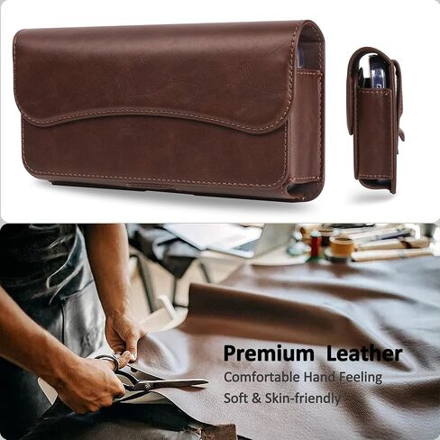 INGIDO Holster for iPhone 15 15 Pro 14, 14 Pro, 13 Pro, 13, 12 Pro, 12, iPhone 11, XR - Premium Cell Phone Case with Belt Clip [Magnetic Closure] ID Card Holder Pouch, Brownish-Black in Saudi Arabia
