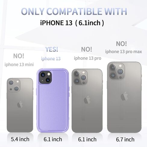 Unitedtime for iPhone 13 Case Magnetic with Belt-Clip Holster Compatible with MagSafe, Rugged Shockproof Military Protective Phone Cover Heavy Duty (Purple) in Saudi Arabia