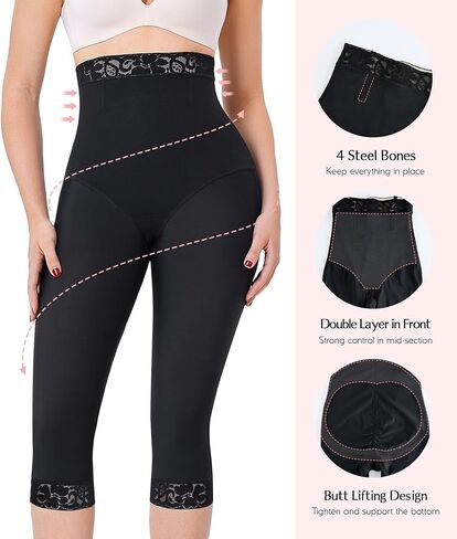 MERYOSZ Shapewear Tummy Control Shorts Body Shaper High Waisted Butt Lifting Panties Thigh Slimmer Capri Girdles in Saudi Arabia