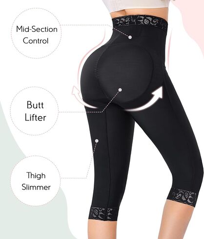 MERYOSZ Shapewear Tummy Control Shorts Body Shaper High Waisted Butt Lifting Panties Thigh Slimmer Capri Girdles in Saudi Arabia