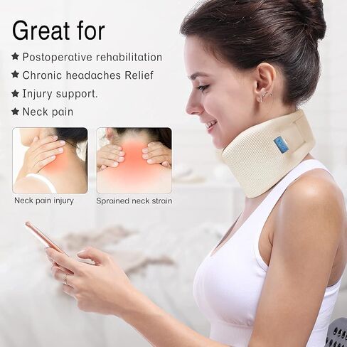 HKJD Soft Neck Brace for Neck Pain and Support, Adjustable Soft Foam Cervical Collar Stabilizer Relieves Pain & Spine Pressure, 360° Wrap Around Support Sleeping Available… in Saudi Arabia