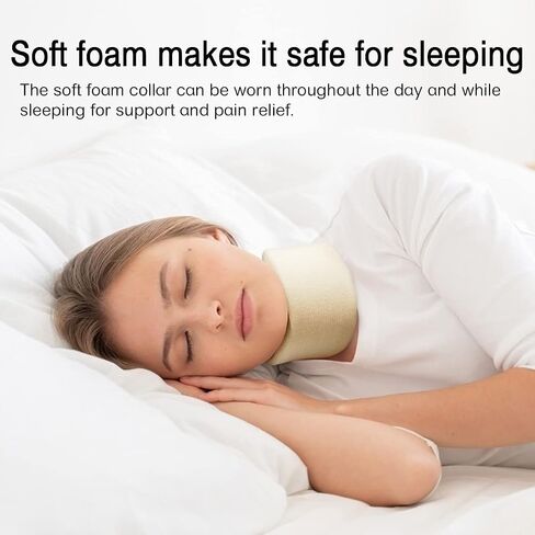 HKJD Soft Neck Brace for Neck Pain and Support, Adjustable Soft Foam Cervical Collar Stabilizer Relieves Pain & Spine Pressure, 360° Wrap Around Support Sleeping Available… in Saudi Arabia