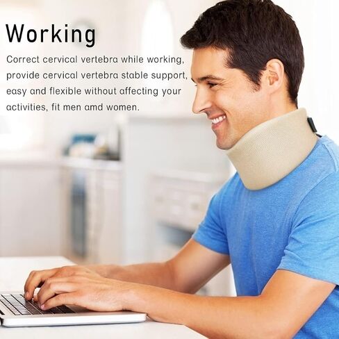 HKJD Soft Neck Brace for Neck Pain and Support, Adjustable Soft Foam Cervical Collar Stabilizer Relieves Pain & Spine Pressure, 360° Wrap Around Support Sleeping Available… in Saudi Arabia