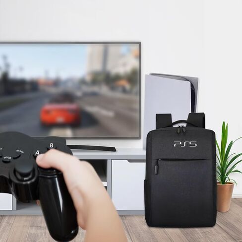 حقيبة ظهر ZLDYPINK لوحدة التحكم في الألعاب متوافقة مع PS5، وحقيبة حمل واقية للسفر متوافقة مع Sony Playstation5، وحقيبة تخزين لأقراص PS5، وأجهزة التحكم والمزيد من ملحقات الألعاب in Saudi Arabia