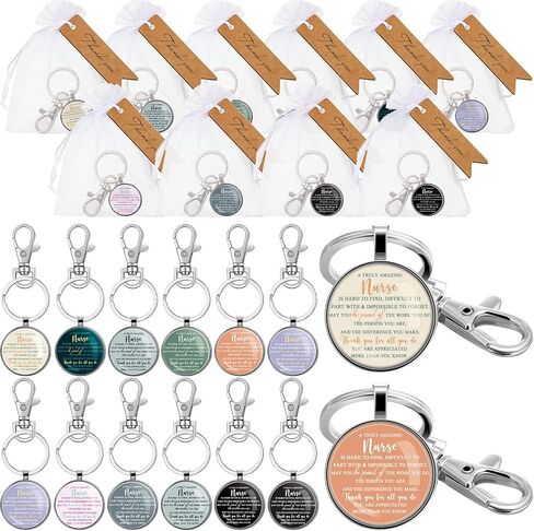 Bucherry 30 Sets Appreciation Nurse Keychains for Women with Thank You Tags Motivational Nurse Gifts in Bulk Nursing Gifts for Women Medical Assistants CNA Students Practitioner Graduation in Saudi Arabia