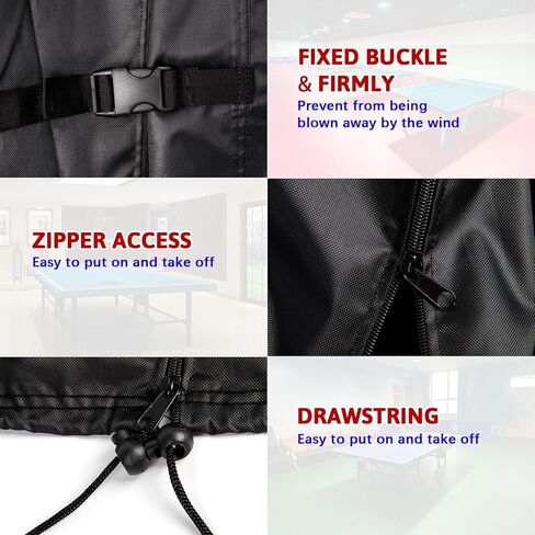 غطاء طاولة بينج بونج، غطاء طاولة تنس مقاوم للماء للاستخدام الخارجي والداخلي لطاولة بينج بونج قابلة للطي، غطاء غبار للحماية من جميع الأحوال الجوية - 64 بوصة × 26 بوصة × 64 بوصة in Kuwait