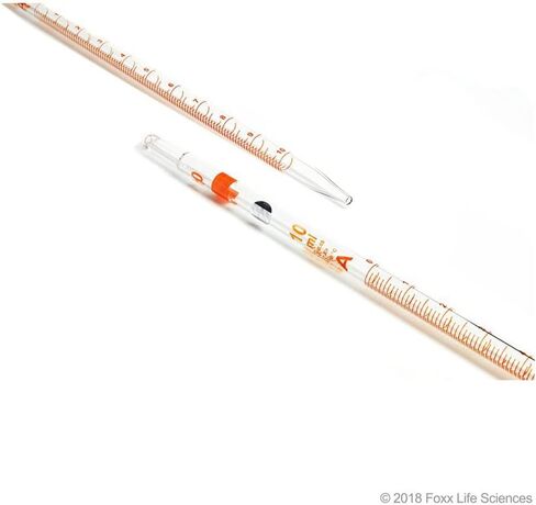 ماصات Foxx Life Sciences 7059P06D Borosil، قياس (Mohr)، الفئة A، 10.0 مل × 0.10 مل، شهادة فردية، 10/Cs، 10 ملليلتر، درجة C، زجاج البورسليكات، (عبوة من 10) in Kuwait