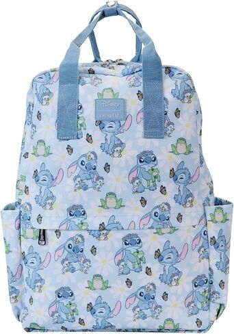 حقيبة ظهر من النايلون بالحجم الكامل مطبوعة من Loungefly Disney Lilo and Stitch Springtime Stitch بالكامل in Saudi Arabia