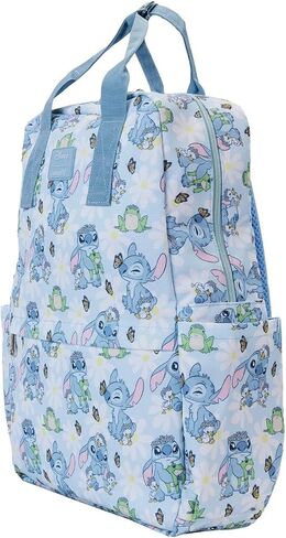 حقيبة ظهر من النايلون بالحجم الكامل مطبوعة من Loungefly Disney Lilo and Stitch Springtime Stitch بالكامل in Saudi Arabia