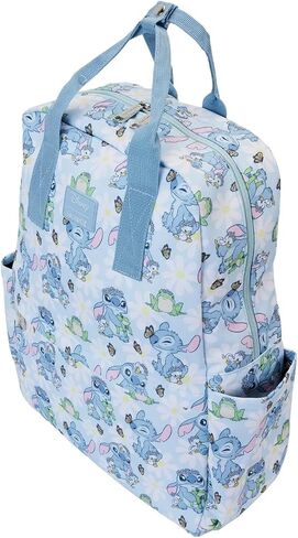 حقيبة ظهر من النايلون بالحجم الكامل مطبوعة من Loungefly Disney Lilo and Stitch Springtime Stitch بالكامل in Saudi Arabia