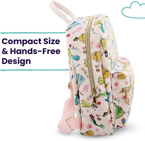 Disney Princess Mini PU Leather Backpack Purse with Adjustable Straps 10 In (Blush Pink, One Size) in Saudi Arabia