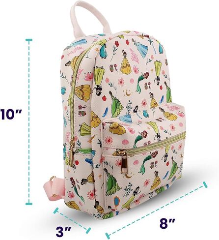 Disney Princess Mini PU Leather Backpack Purse with Adjustable Straps 10 In (Blush Pink, One Size) in Saudi Arabia