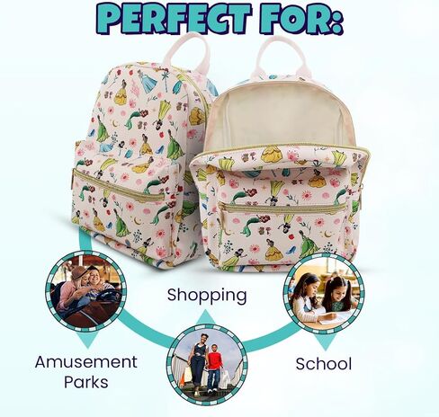 Disney Princess Mini PU Leather Backpack Purse with Adjustable Straps 10 In (Blush Pink, One Size) in Saudi Arabia