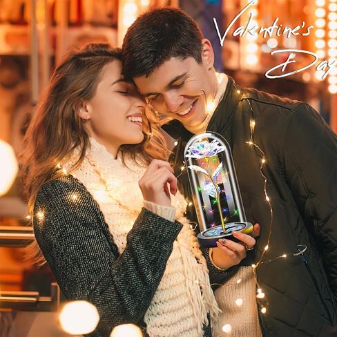 هدايا زهرة الورد اللذيذة للنساء، وردة المجرة المضيئة في قبة زجاجية - هدايا عيد الحب لها - هدايا الأم لعيد الأم - هدايا عيد ميلاد مخصصة للصديقة والزوجة والأم والابنة in Kuwait