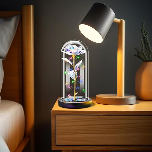 هدايا زهرة الورد اللذيذة للنساء، وردة المجرة المضيئة في قبة زجاجية - هدايا عيد الحب لها - هدايا الأم لعيد الأم - هدايا عيد ميلاد مخصصة للصديقة والزوجة والأم والابنة in Kuwait