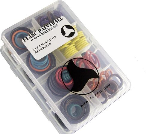 Flasc Paintball Dye DM14 - DM15 5X مجموعة إعادة بناء حلقة كرات الطلاء المرمزة بالألوان DM14 - DM15 5X in Kuwait