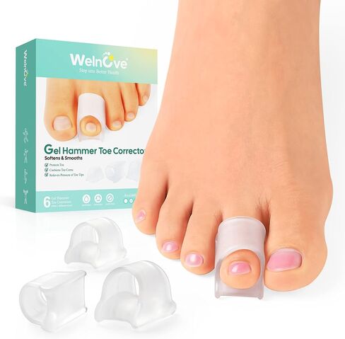 Welnove Hammertoe Corrector - Toe Straightener to Curled Toes, Broken toe, Bunion Corrector for Women and Men, Small*3 Pairs in Saudi Arabia
