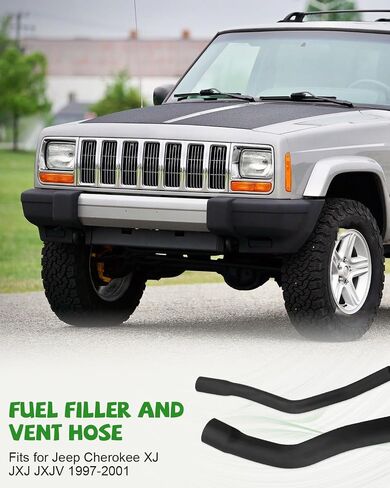 مجموعة خرطوم فتحة تعبئة الوقود وخراطيم الغاز مناسبة لسيارة Jeep XJ Cherokee JXJ JXJV 1997 1998 1999 2000 2001 استبدال أرقام الأجزاء 52100131AD 52100132AB XTPTFABS مع 4 مشابك سهلة التركيب in Saudi Arabia
