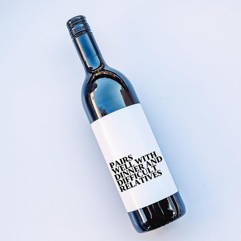 Pairs well with Dinner and Difficult Relatives, Thanksgiving Dinner Wine Labels, Set of 4 Wine Labels, Funny Thanksgiving Wine Labels, Friendsgiving Wine Labels, Thanksgiving Table Decorations in Saudi Arabia