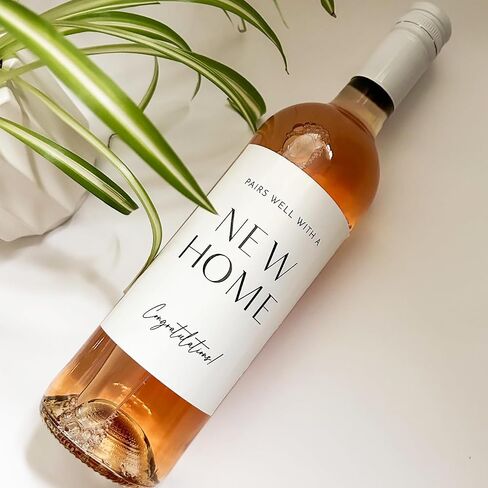 (Set of 2) New Home Wine Label. Gift for New Homeowners. Realtor Gifts. Closing Gift. (Pairs Well with a New Home) in Saudi Arabia