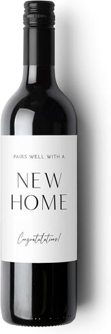 (Set of 2) New Home Wine Label. Gift for New Homeowners. Realtor Gifts. Closing Gift. (Pairs Well with a New Home) in Saudi Arabia