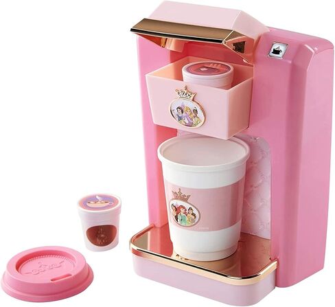 Disney Princess Style Collection Play Gourmet Coffee Maker, 4Piece Set, Pink, 7.5" L X 4.75" W x 9" H in Saudi Arabia