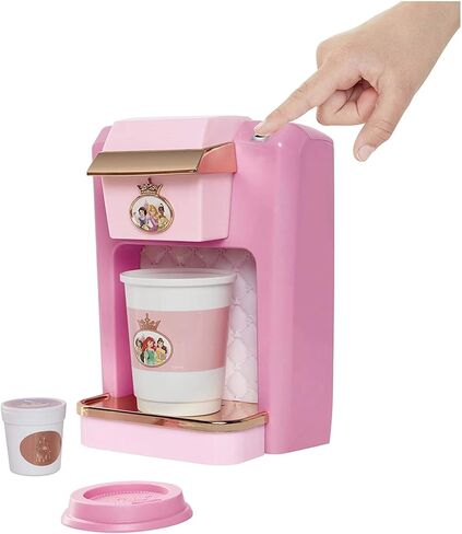 Disney Princess Style Collection Play Gourmet Coffee Maker, 4Piece Set, Pink, 7.5" L X 4.75" W x 9" H in Saudi Arabia