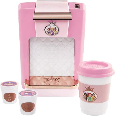 Disney Princess Style Collection Play Gourmet Coffee Maker, 4Piece Set, Pink, 7.5" L X 4.75" W x 9" H in Saudi Arabia