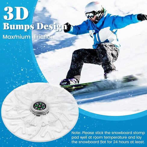 وسادة ستومب على الجليد من LUCKJOY مع بوصلة، وسادات ستومب شفافة ثلاثية الأبعاد مضادة للانزلاق للتزلج على الجليد، سجادة وسادة ستومب بمقبض لوح التزلج لإزالة الثلج توفر قبضة إضافية وجر (5.9 بوصة، مادة PVC) in Kuwait