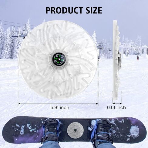 وسادة ستومب على الجليد من LUCKJOY مع بوصلة، وسادات ستومب شفافة ثلاثية الأبعاد مضادة للانزلاق للتزلج على الجليد، سجادة وسادة ستومب بمقبض لوح التزلج لإزالة الثلج توفر قبضة إضافية وجر (5.9 بوصة، مادة PVC) in Kuwait