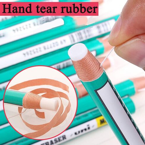 Hand Tear Sketch Eraser Pen-Style Shape Pencil Eraser Pen Round Tip Highlight Rubber School Supplies 10 Pack in Saudi Arabia