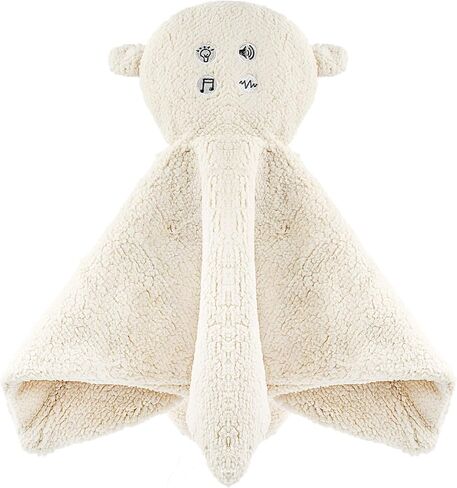 بطانية أمان للأطفال من Wavhello LoveBub Sound & Light، مشغل موسيقى تهويدة من القطيفة، مهدئ للضوضاء البيضاء وإضاءة ليلية ناعمة، يمكن غسلها في الغسالة - Lou The Lamb (أبيض مينكي، 18 بوصة) in Kuwait