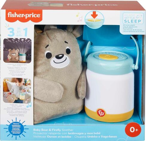 Fisher-Price Newborn to Toddler Sound Machine Baby Bear & Firefly Soother with Music Lights and Removable Plush Toy in Saudi Arabia