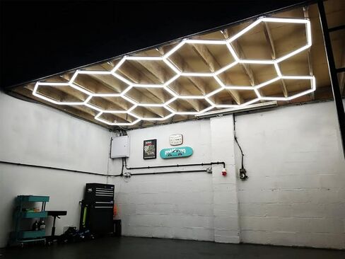 NC DIY مصابيح سقف LED سداسية قابلة للتركيب لأضواء المرآب التفصيلية وأضواء محل تصليح السيارات، KL-L302A-SW in Kuwait