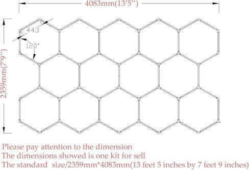 NC DIY مصابيح سقف LED سداسية قابلة للتركيب لأضواء المرآب التفصيلية وأضواء محل تصليح السيارات، KL-L302A-SW in Kuwait