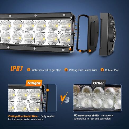 nilight البحرية أدى ضوء شريط أضواء الملاحة 33 بوصة منحني بقعة بيضاء الفيضانات التحرير والسرد بونتون قارب سطح السفينة أضواء قفص الاتهام لصيد الأسماك ليلة t-top ستيرن يخت شاحنات المراكب الشراعية الجرارات، 2 سنة الضمان in Kuwait
