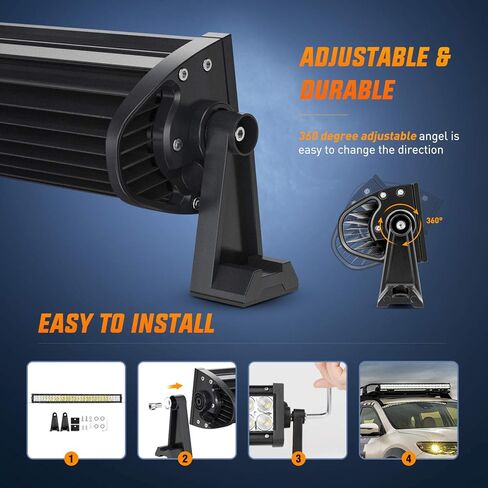 nilight البحرية أدى ضوء شريط أضواء الملاحة 33 بوصة منحني بقعة بيضاء الفيضانات التحرير والسرد بونتون قارب سطح السفينة أضواء قفص الاتهام لصيد الأسماك ليلة t-top ستيرن يخت شاحنات المراكب الشراعية الجرارات، 2 سنة الضمان in Kuwait