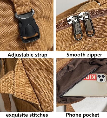 Mini Canvas Backpack for Women Girls Cute Small Backpack Purse Aesthetic Backpack, Black in Saudi Arabia