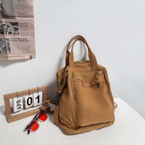 Mini Canvas Backpack for Women Girls Cute Small Backpack Purse Aesthetic Backpack, Black in Saudi Arabia