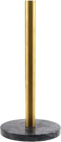 SING F LTD Industrial Vertical Tube Paper Towel Holder Countertop for Kitchen and Bathroom Black Marble Brass Storage in Saudi Arabia