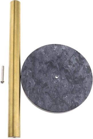 SING F LTD Industrial Vertical Tube Paper Towel Holder Countertop for Kitchen and Bathroom Black Marble Brass Storage in Saudi Arabia