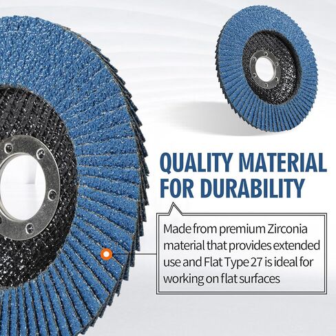 20 Pack Flap Discs 4-1/2 for Angle Grinder, T27 Grinding Wheel, Zirconia Abrasive Grinding Disc, 40/60/80/120 Assorted Grits Angle Grinder Sanding Disc for Grinding, Finishing, Deburring in Saudi Arabia