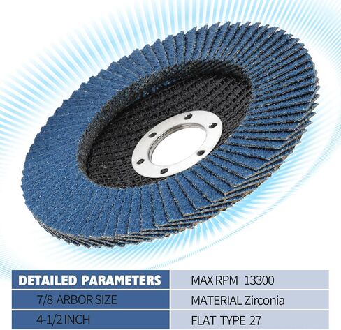 20 Pack Flap Discs 4-1/2 for Angle Grinder, T27 Grinding Wheel, Zirconia Abrasive Grinding Disc, 40/60/80/120 Assorted Grits Angle Grinder Sanding Disc for Grinding, Finishing, Deburring in Saudi Arabia