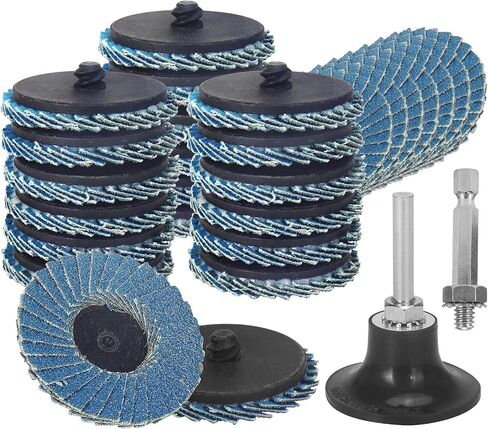 SI FANG 20Pcs 2 inch Zirconia Mini Flap Disc Quick Change Sanding Discs Mix Set Include 40 60 80 120 Grit with 1/4" Disc Pad Holder for Rotary Tools Die Grinder Attachments in Saudi Arabia
