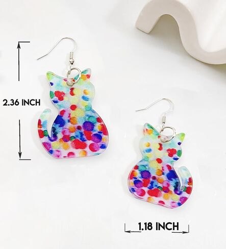 Bookcase Dangle Earrings:Book Earrings For Women,Book Shelves Patterned Earrings, Hand-made Acrylic Earrings, Book Lover Drop Earrings, Graduation Teachers Day Gifts (Cat) in Saudi Arabia
