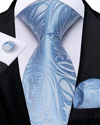 DiBanGu 2PCS Set for Father and Son Tie Mens Silk Necktie Adjustable Boys Tie and Pocket Square Cufflinks for Wedding Party in Saudi Arabia