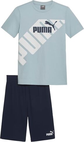 PUMA Boys Cotton Jersey Short Sleeve T-shirt & Mesh Short SetClothing Set in Saudi Arabia